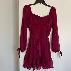*NWT* Lily Rose - Junior’s Cranberry Flounce Skater Dress (M)